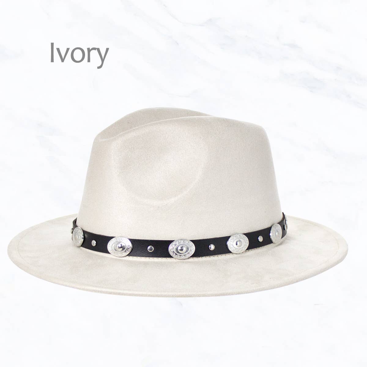 Suede Fedora Regular Peach Top with Studded Belt