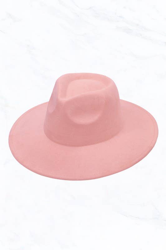 Suede Large Eaves Teardrop Top Fedora Hat