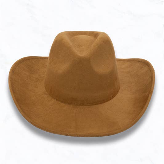 Big Brim Suede Cowboy Peach Heart Fedora Hat