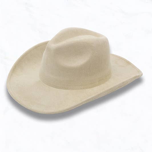 Big Brim Suede Cowboy Peach Heart Fedora Hat