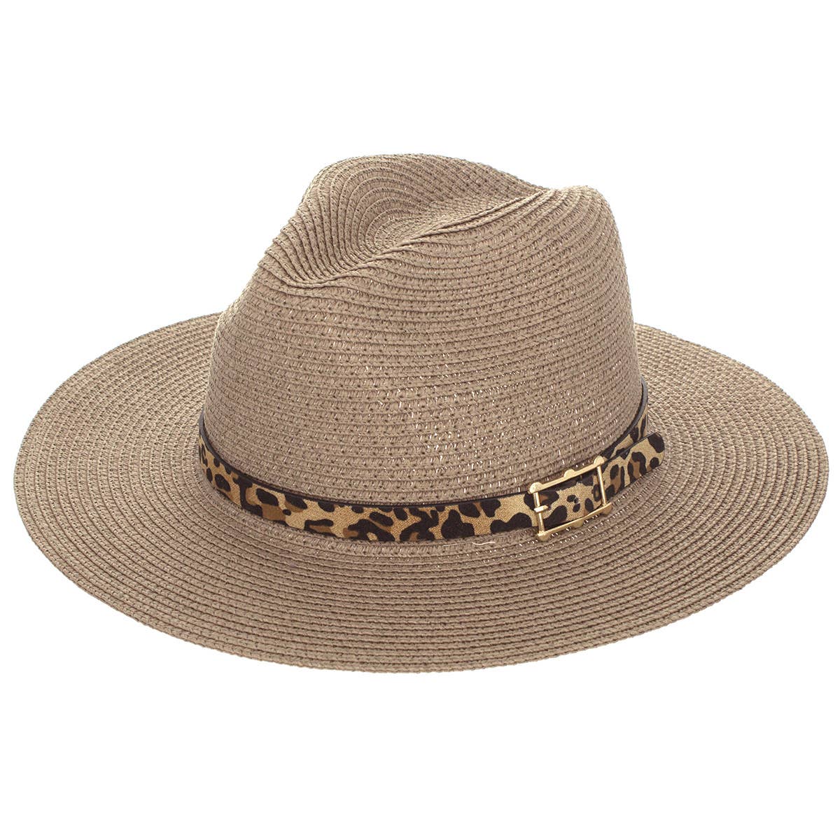 Leopard Leather Belt, British Style Jazz Straw Hat Outdoor
