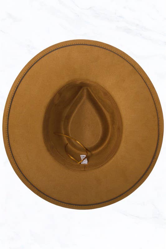 Suede Large Eaves Teardrop Top Fedora Hat