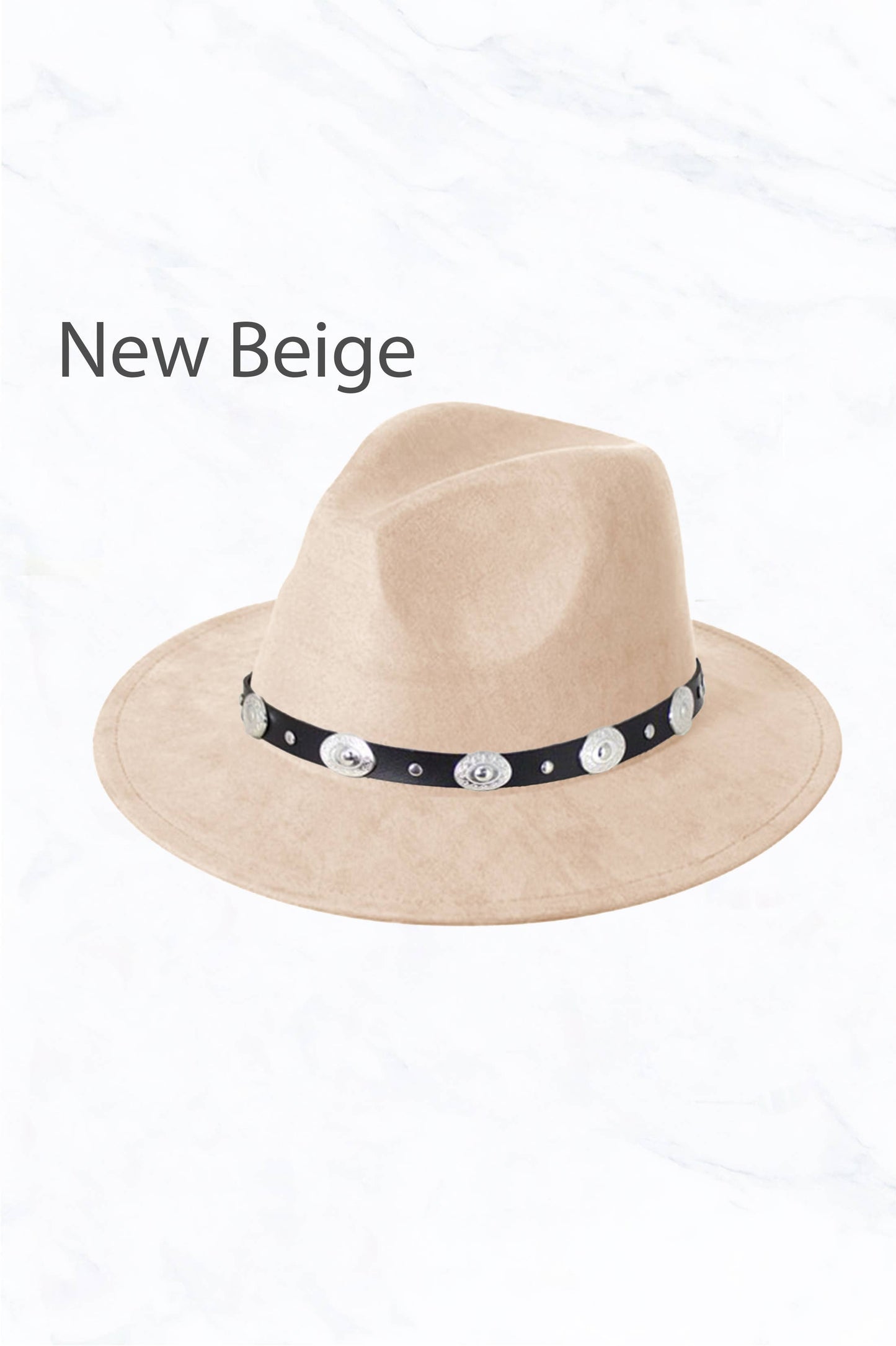 Suede Fedora Regular Peach Top with Studded Belt