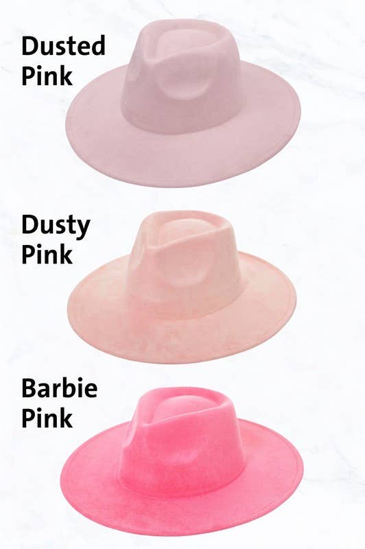 Suede Large Eaves Teardrop Top Fedora Hat