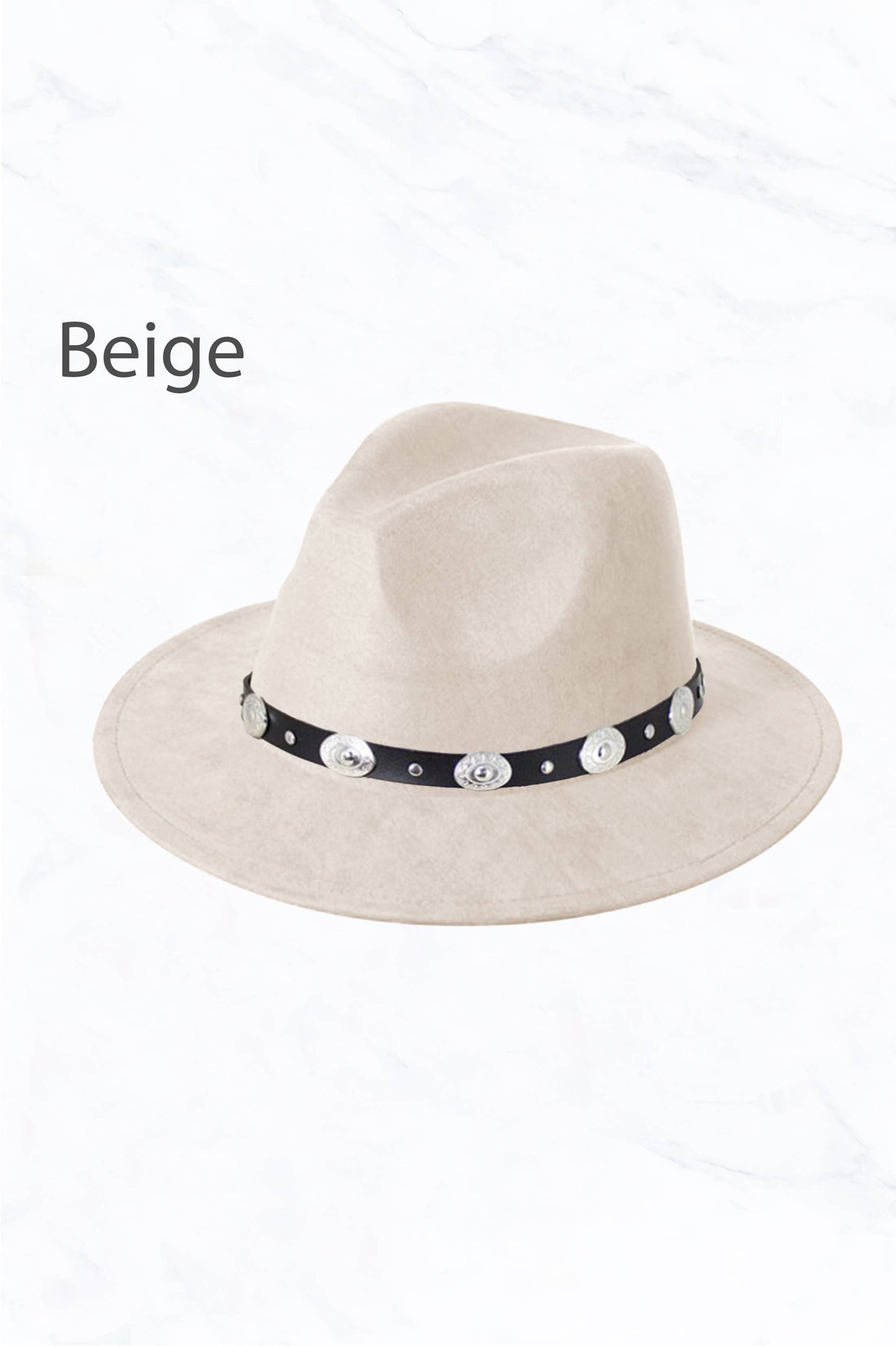 Suede Fedora Regular Peach Top with Studded Belt
