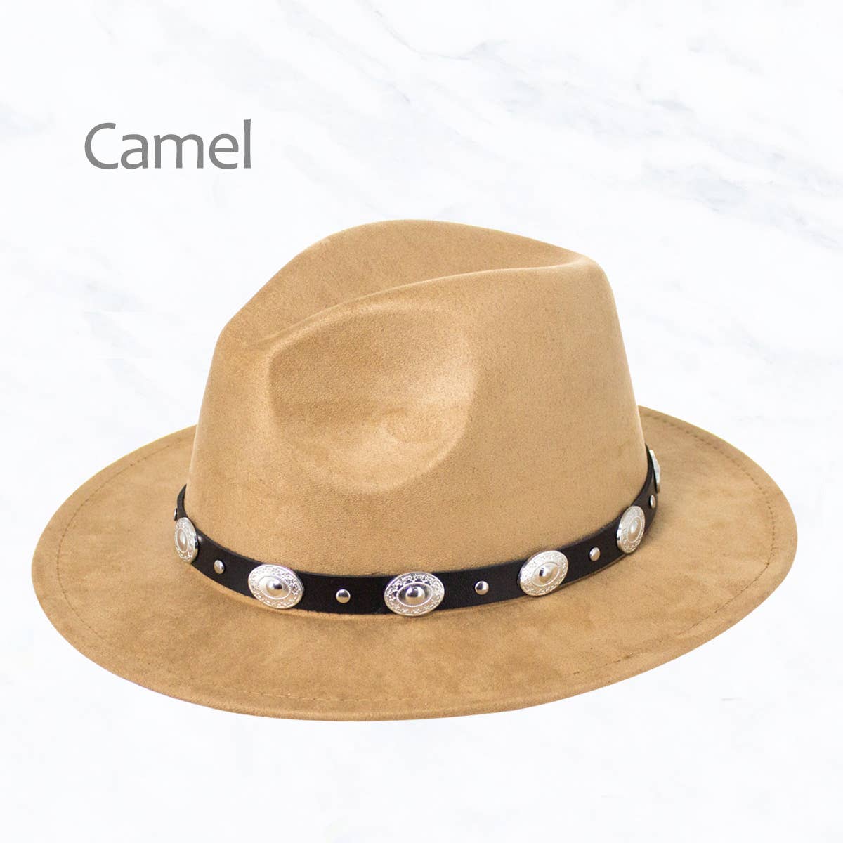 Suede Fedora Regular Peach Top with Studded Belt