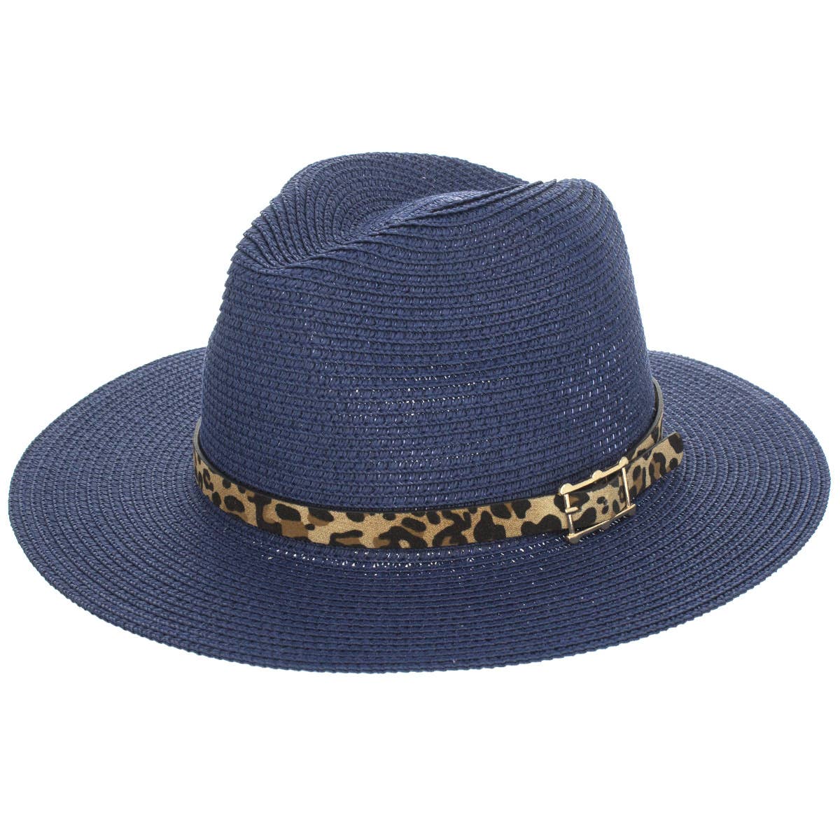 Leopard Leather Belt, British Style Jazz Straw Hat Outdoor