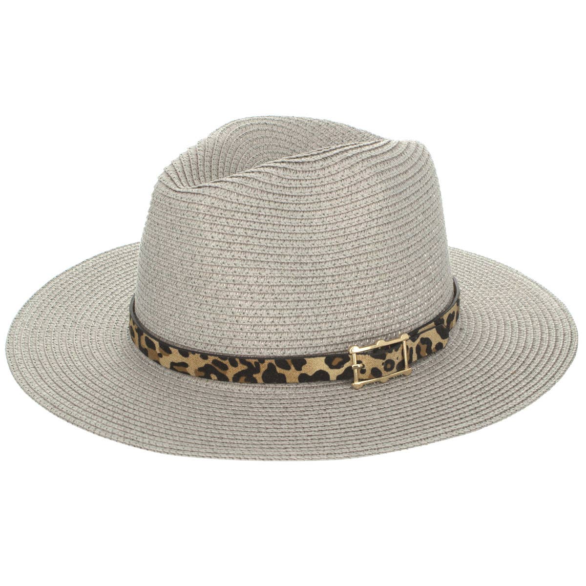 Leopard Leather Belt, British Style Jazz Straw Hat Outdoor